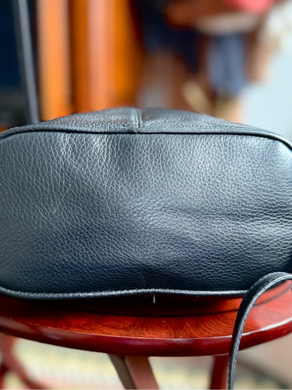 Coach Black Pebbled Leather Turnlock Drawstring Backpack –
